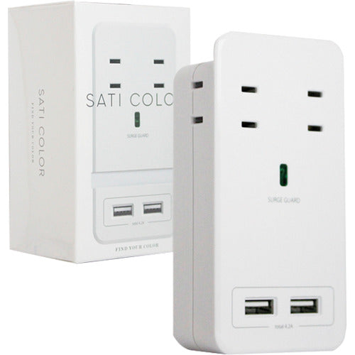 Fargo SATIO COLOR AC 4개 입 4.2A USB 화이트 CT221WH 1개