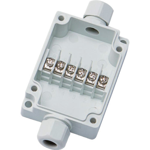 タカチ　ケーブルグランド付端子ボックス（ＪＡＮ付き）　Ｗ７０×Ｈ５０×Ｄ２４　ライトグレー　TMC-6PG-TR　1 個