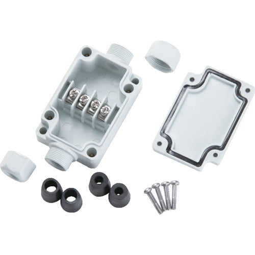 Takachi Cable Gland Terminal Box (with JAN) W60 x H40 x D24 Light Gray TMC-4PG-TR 1 pc