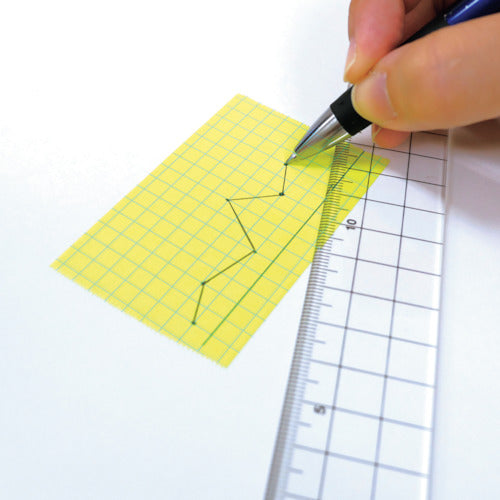 Yamato Memoc Roll Tape Notebook, Fluorescent Paper, Grid, NRK-50CH-LH, 1 pc