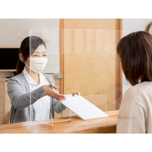 マグエックス　卓上アクリルパーテーション　窓付　６００×６００　AP-M　1 箱