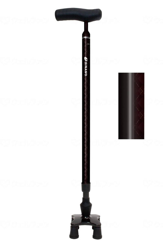 Shinano Karuka 4-point cane 360 ​​Black