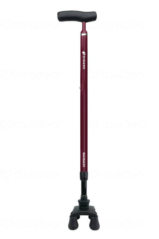 Shinano Karuka 4-point cane 360 ​​Smart Guard Bordeaux