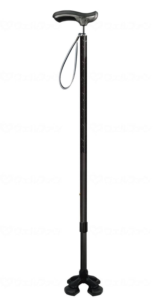 Shinano Soft GEL Grip 4-Point Cane, Black