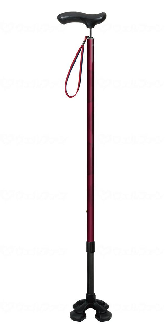 Shinano Soft GEL Grip 4-point Cane Bordeaux