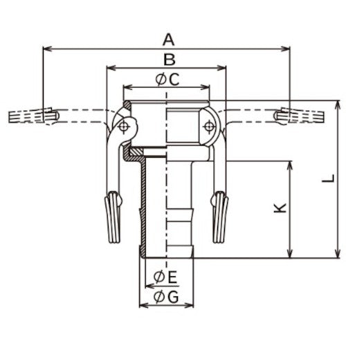 トヨックス　カムロック　カプラー　ホースシャンク　ブロンズ　６３３−Ｃ　１−１／４インチ　ＢＲ　633-C-1-1/4-BR　1 個