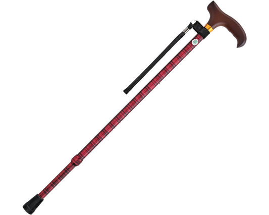 Basic Extendable Walking Stick S / WB3795 Check Red 1 pc