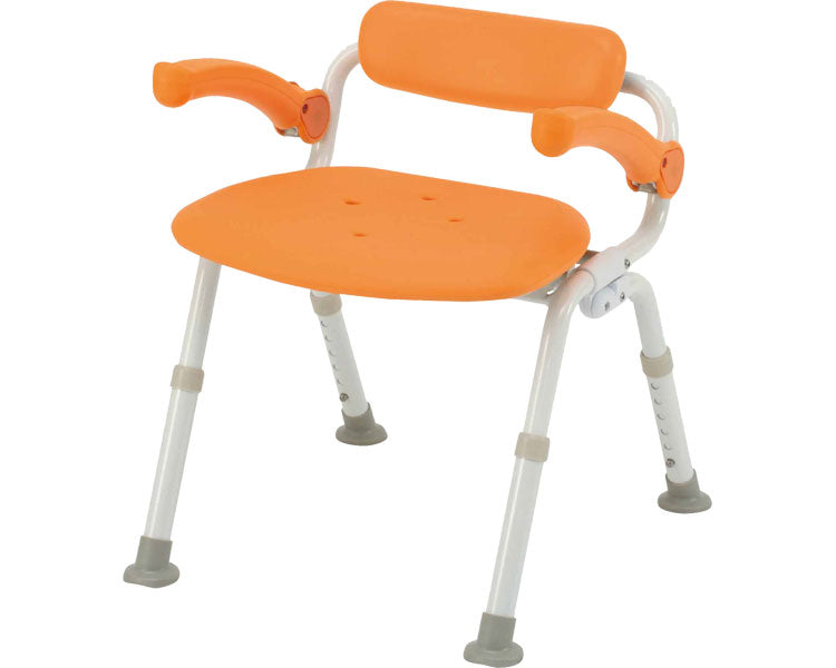 シャワーチェア［ユクリア］ミドルSP腰当付おりたたみN / PN-L42021D　オレンジ　1 台