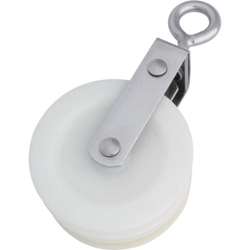 水本　滑車　ナイロンプーリー　アイタイプ　使用ロープ径Φ〜９ｍｍ　車数２　B-1340　1 個