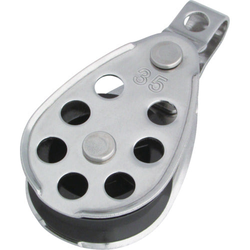 水本　滑車　ステンレス　プーリーブロック　使用ロープ径Φ８〜１０ｍｍ　基本使用荷重０．０５ｔ　B-1426　1 個
