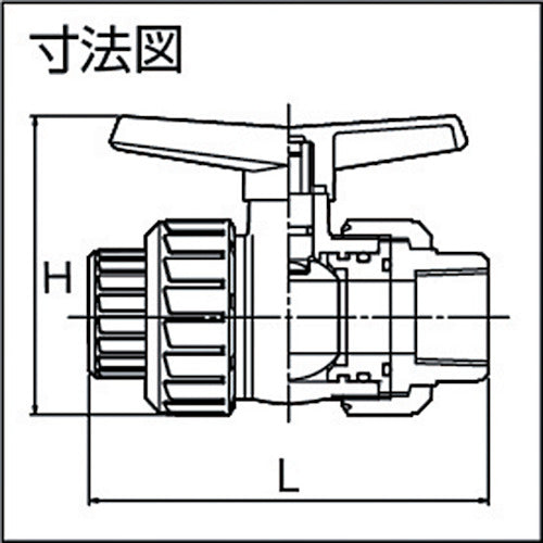 エスロン　塩ビ製ボールバルブ　ねじ式　本体ＰＶＣ　ＯリングＥＰＤＭ　１５　長さ９７ｍｍ×高さ７５ｍｍ　BV15NX　1 個