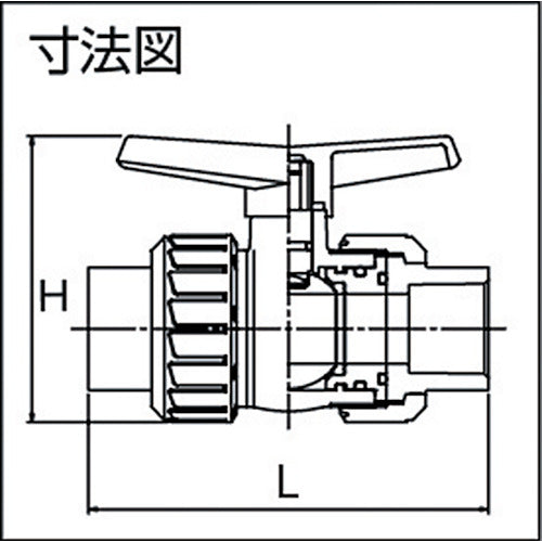 エスロン　ボールバルブ　ＴＳ式　本体ＰＶＣ　ＯリングＥＰＤＭ　１５　BV15SX　1 個