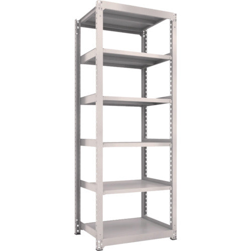 TRUSCO Steel Rack M3 Medium Duty Shelf 900 x 721 x H2400 6 Tiers Single Unit Neo Gray M3-8376 1 S