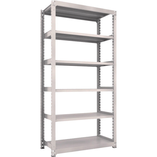 TRUSCO Steel Rack M3 Medium Duty Shelf 1200 x 571 x H2400 6 Tiers Single Unit Neo Gray M3-8466 1 S