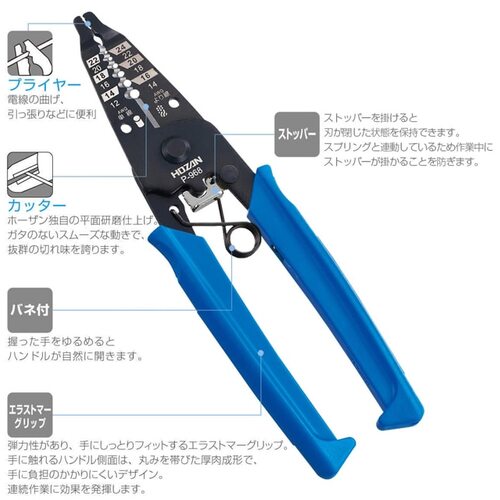 ＨＯＺＡＮ　ワイヤーストリッパー　P-968　1 丁