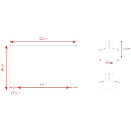 아이 상품 【매진 상품】 개구 없음 아크릴 파테이션 (H80 × W120cm) IGC00227 1 대