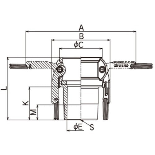 トヨックス　カムロック　ツインロックタイプカプラー　オネジ　アルミ　６３３−ＢＢＬ　３／４インチ　ＡＬ　633-BBL-3/4-AL　1 個