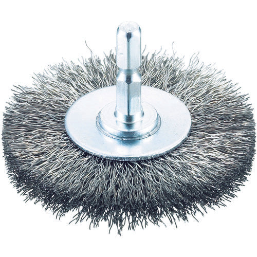 TRUSCO Shaft Wheel Brush φ65 x Shaft 6.35 Stainless Steel Wire 0.3 TB-6233-60 1 pc