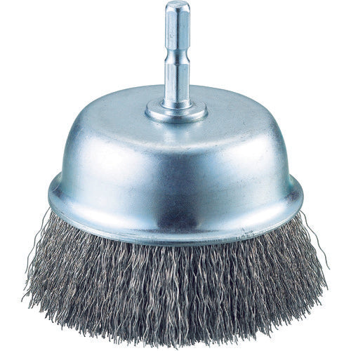 TRUSCO Shaft Cup Brush φ75 x Shaft 6.35 Stainless Steel Wire Wire Diameter 0.3 TB-6643-60 1 pc