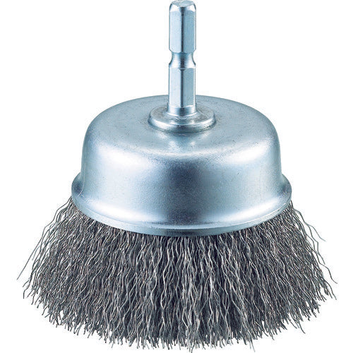 ＴＲＵＳＣＯ　軸付カップブラシ　φ６５Ｘ軸６．３５　ステンレス線　線径０．３　TB-6633-60　1 個