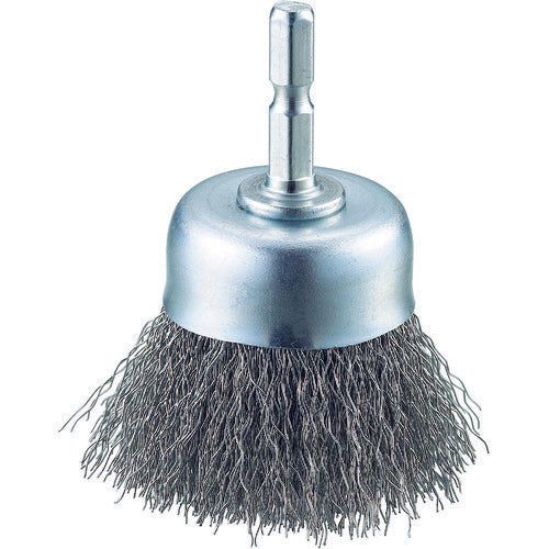 TRUSCO Shaft Cup Brush φ50 x Shaft 6.35 Stainless Steel Wire Wire Diameter 0.3 TB-6623-60 1 pc