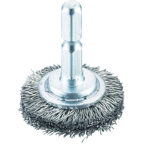 TRUSCO Shaft Wheel Brush φ32 x Shaft 6.35 Stainless Steel Wire 0.3 TB-6203-60 1 pc