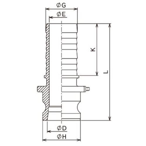 トヨックス　カムロック　アダプター　ホースシャンク　ブロンズ　６３３−Ｅ　１−１／４インチ　ＢＲ　633-E-1-1/4-BR　1 個