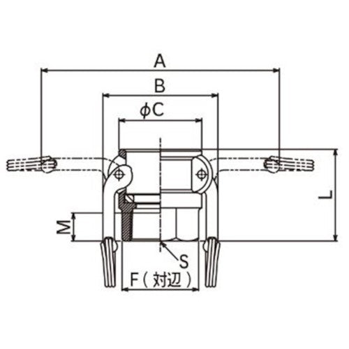 トヨックス　カムロック　カプラー　メネジ　ブロンズ　６３３−ＤＢ　１／２インチ　ＢＲ　633-DB-1/2-BR　1 個