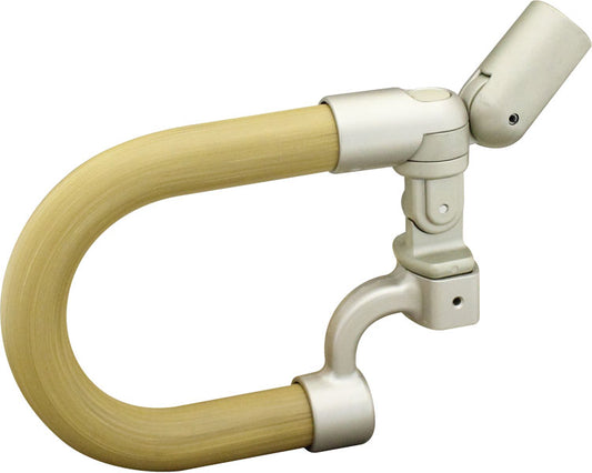 安寿　アプローチ用手すり屋外用　可変付エンドグリップR / 531-532　ライトブラウン　1 個