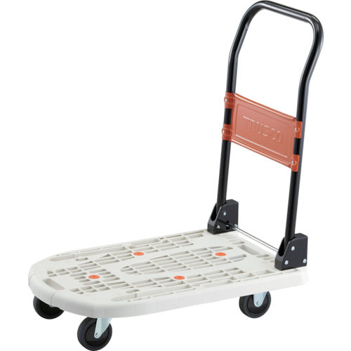 ＴＲＵＳＣＯ　樹脂台車　カルティオ（スチールハンドルタイプ）折畳　７８０Ｘ４９０　白　ブレーキなし　MPK-720-W　1 台