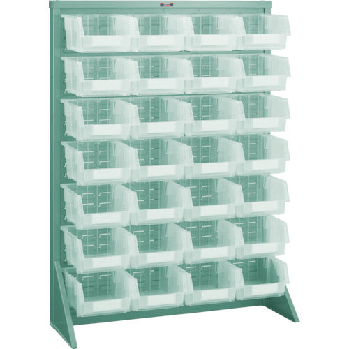 TRUSCO 패널 컨테이너 랙 바닥 설치형 컨테이너 대투명 X28 녹색 T-1228N-TM 1대