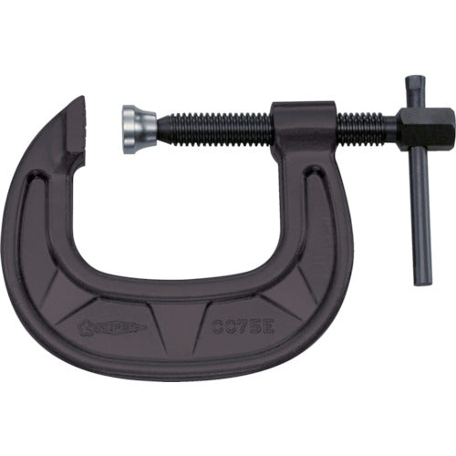Super C-type clamp, strong wide type, 125mm, metallic gray baked finish, CC125E, 1 piece