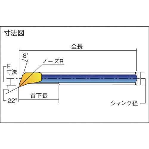 ＮＯＧＡ　超硬ソリッドバー　タイニーツール・プロファイル＆ボーリング　シャンク径３ｍｍ　首下長１０ｍｍ　MPR3R0.2L10　1 本