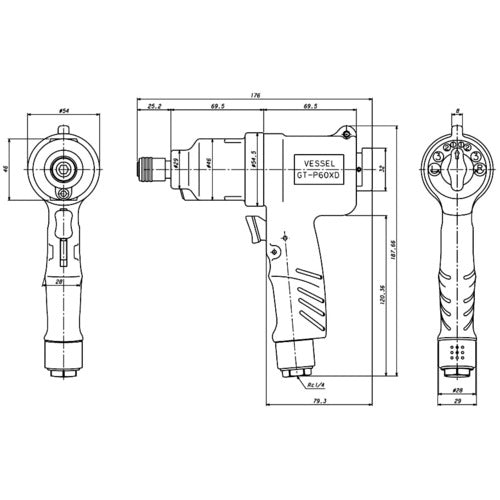 ＶＥＳＳＥＬ　エアーインパクトドライバー　ＧＴ−Ｐ６０ＸＤ　GT-P60XD　1 台