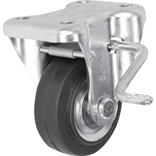 Sisiku Standard Press Caster Rubber Wheel with Fixed Stopper 75 Diameter WKB-75 1 Piece