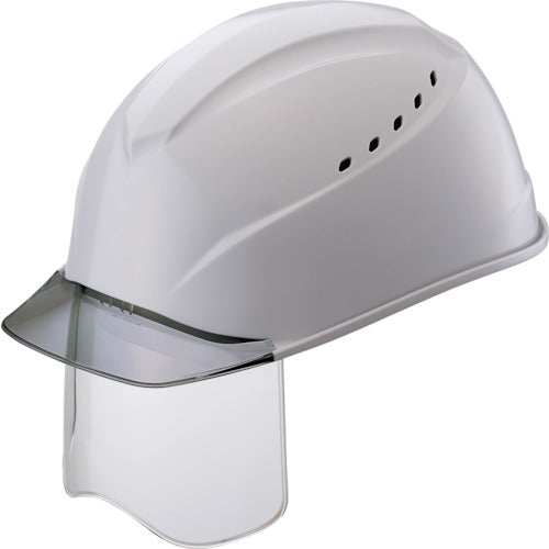 タニザワ　エアライトＳ搭載ヘルメット（グレー透明ひさし・溝・通気孔・シールド付）　グレー色　1230VJ-SH-V2-GR5-J　1 個