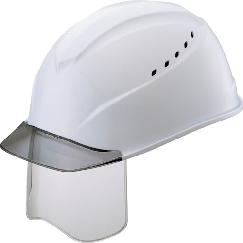 タニザワ　エアライトＳ搭載ヘルメット（グレー透明ひさし・溝・通気孔・シールド付）　白色　1230VJ-SH-V2-W3-J　1 個