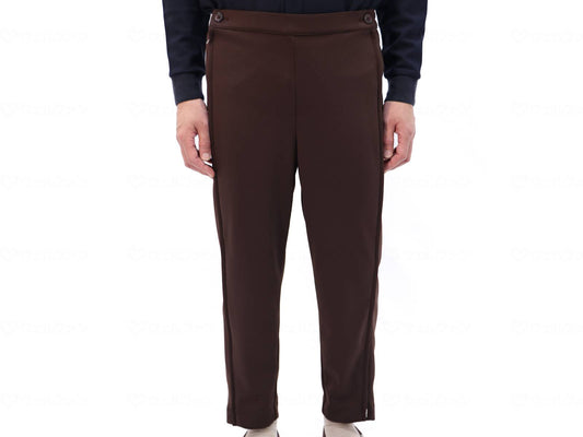 WATAKI reverse side zipper pants, brown, M