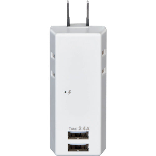 ELPA Lightning Resistant USB Tap 2 Outlets 2 Ports 2.4A UA-222SB 1 pc