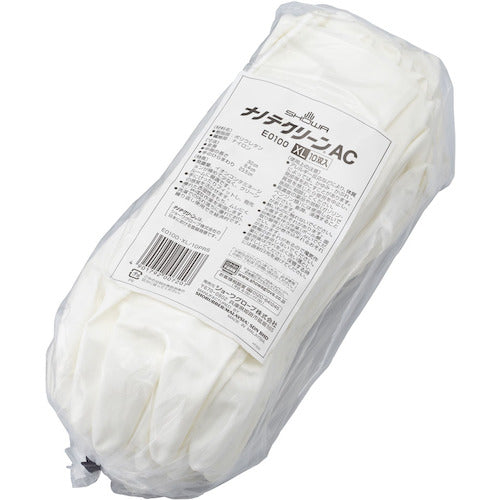 SHOWA Urethane Backless Gloves E0100 Nanoteclean AC 10 pairs White XL Size E0100-XL 1 bag