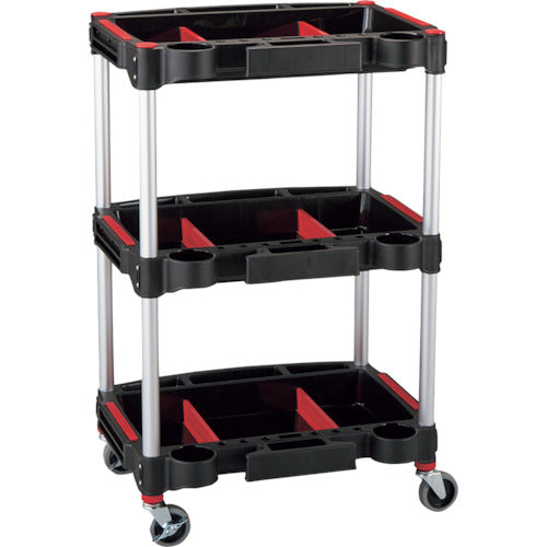 녹색 십자 공구 카트 KT-4658X 블랙 570×455×890mm 트레이 3단 146152 1대