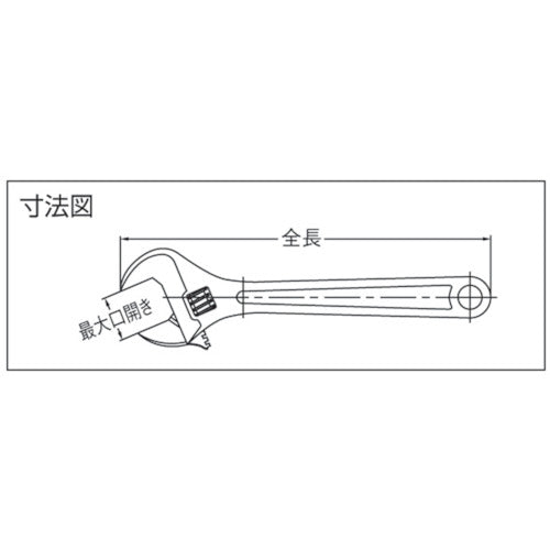 スーパー　モンキレンチ（ＪＩＳ・Ｈ）強力型　最大開口：２０ｍｍ　MAN150　1 丁