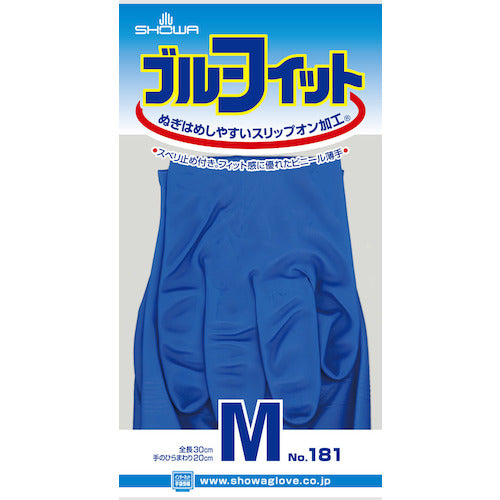 SHOWA PVC gloves No. 181 Blue Fit (thin) M size NO181-M 1 pair
