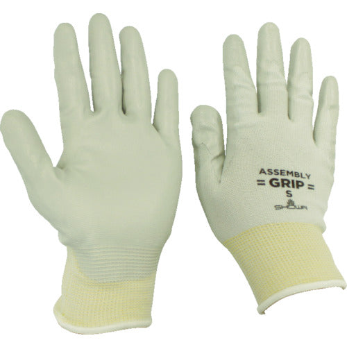 SHOWA Nitrile Rubber Backless Gloves No. 370 Assembly Grip Gray S Size NO370S 1 Pair