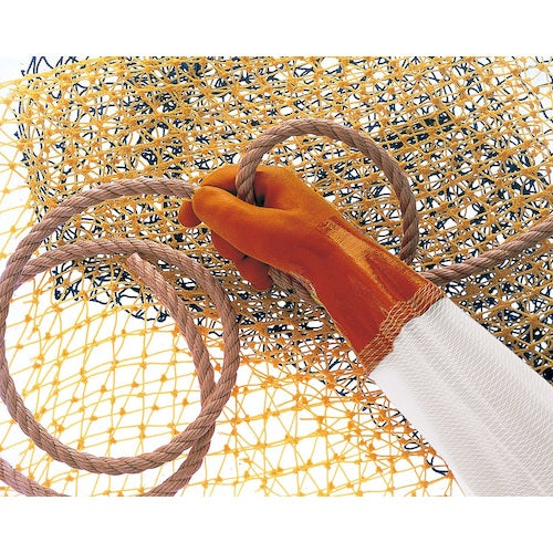 SHOWA Gloves with Arm Covers No. 645 New Vinyl Robe with Arm Covers Orange/White L Size NO645-L 1 Pair