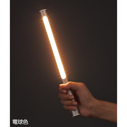 緑十字　ＬＥＤライト　ＬＥＤ　Ｍａｇｉｃ　Ｗａｎｄ（マジックワンド）　シルバー　２２Φ×３０６ｍｍ　充電式　353044　1 本