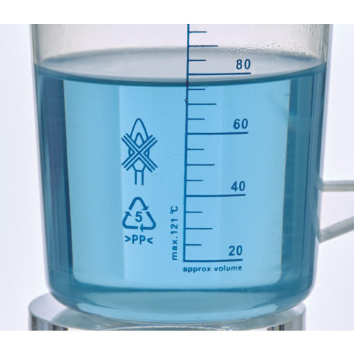 TRUSCO Polypropylene Blue Graduated Beaker 100ml (with handle) HPB-100 1 pc