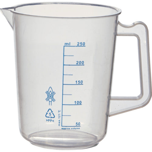 TRUSCO Polypropylene Blue Graduated Beaker 250ml (with handle) HPB-250 1 pc