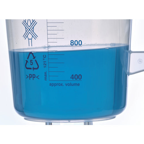 TRUSCO Polypropylene Blue Graduated Beaker 2000ml (with handle) HPB-2000 1 pc