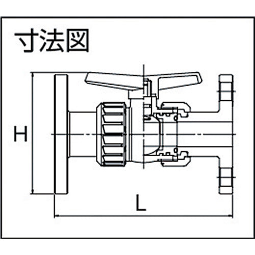 エスロン　塩ビ製ボールバルブ　フランジ式　本体ＰＶＣ　ＯリングＥＰＤＭ　２０　長さ１７２ｍｍ×高さ１０３ｍｍ　BV20FX　1 個